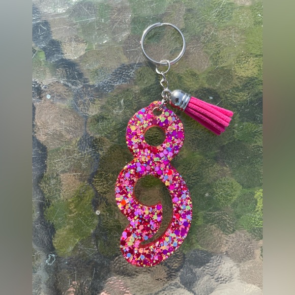 Red & Pink Custom Resin Keychain | Keep Going Keychain | Mental Health Keychain - Picture 5 of 8